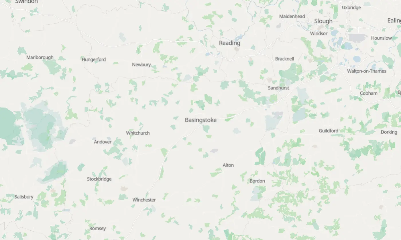 Map of Basingstoke and the surrounding area