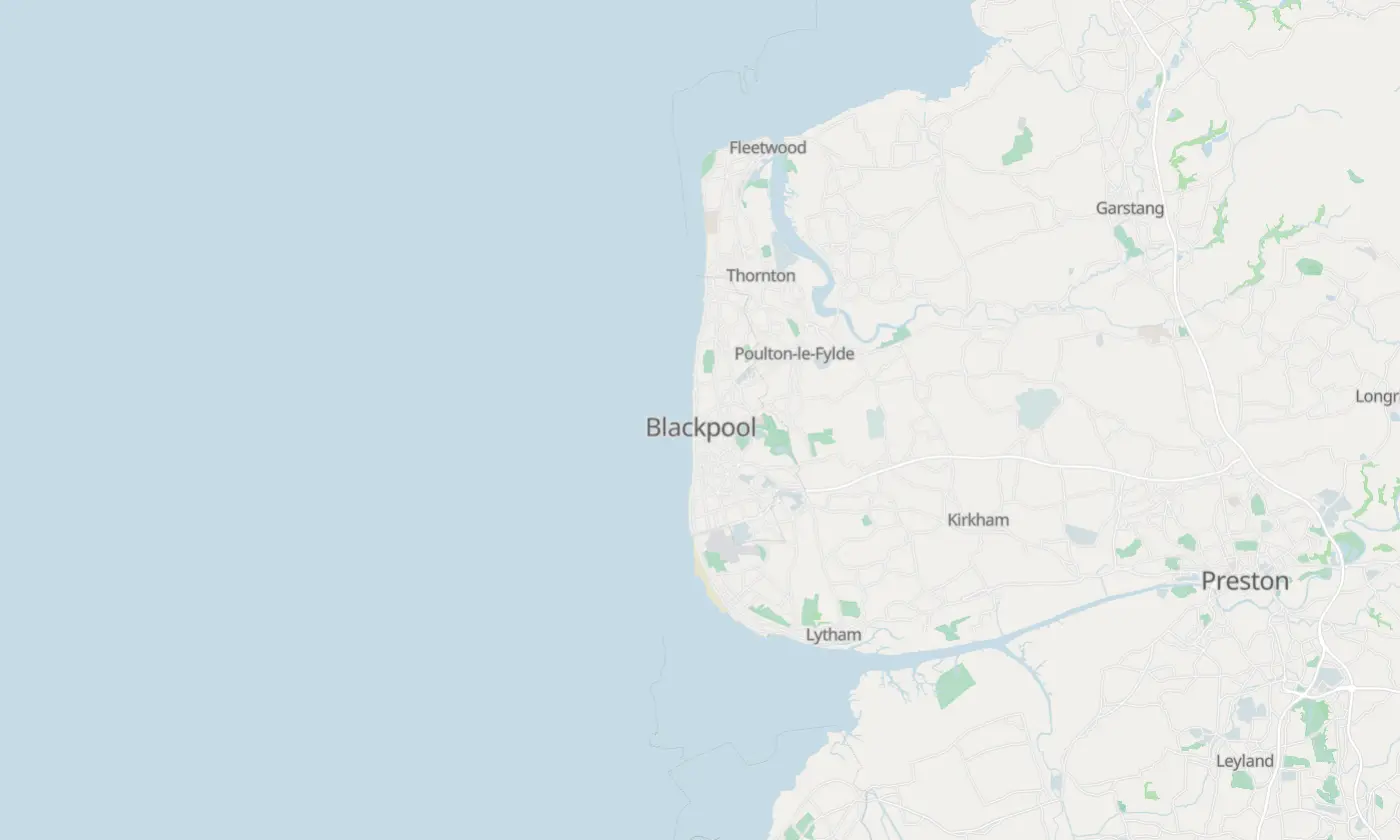 Map of Blackpool and the surrounding area