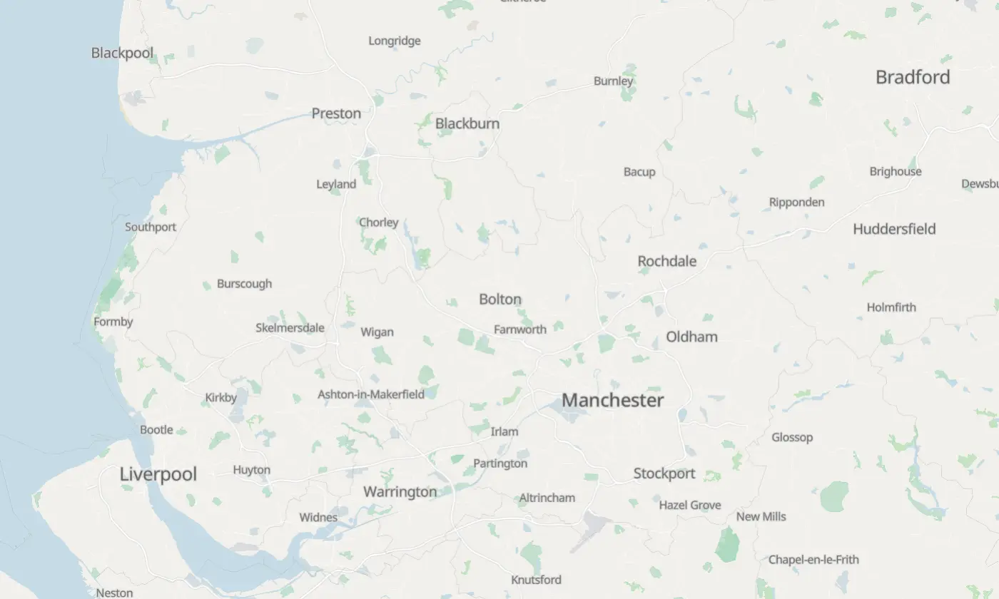 Map of Bolton and the surrounding area