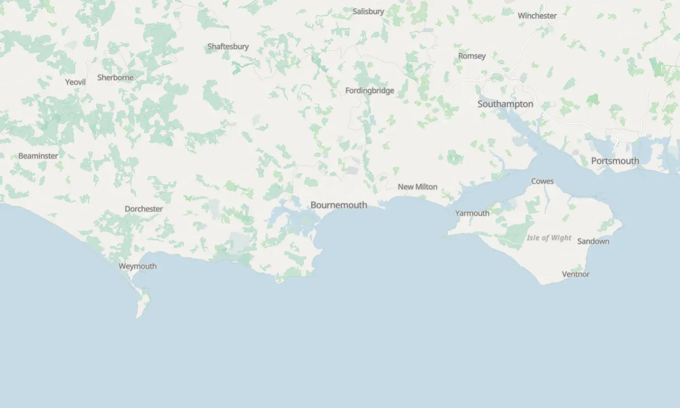 Map of Bournemouth and the surrounding area
