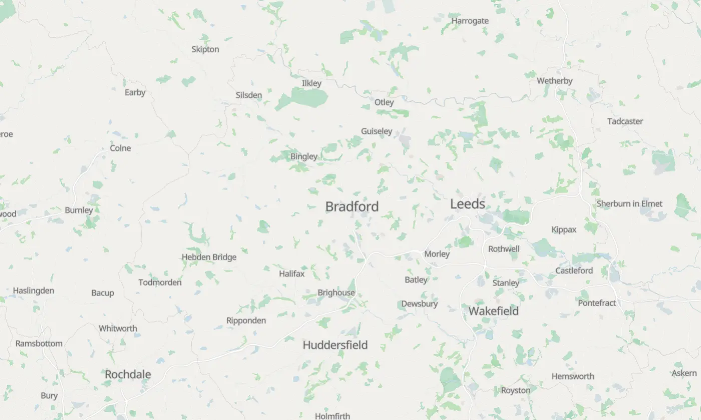 Map of Bradford and the surrounding area
