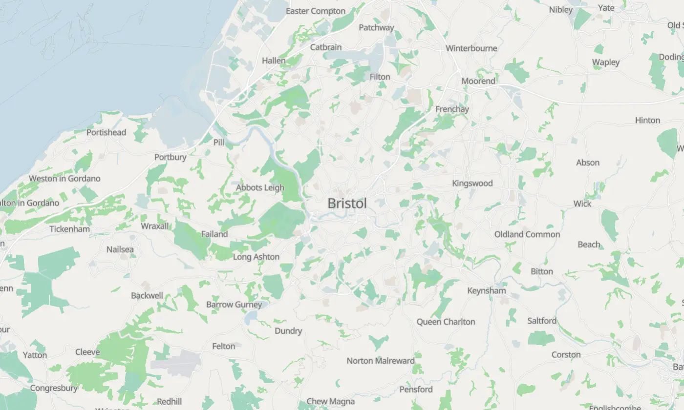 Map of Bristol and the surrounding area