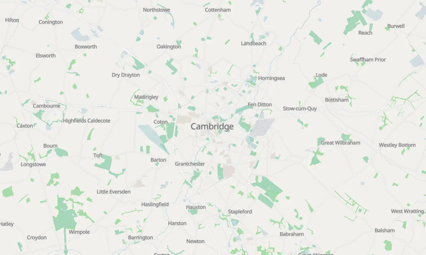 Map of Cambridge and the surrounding area