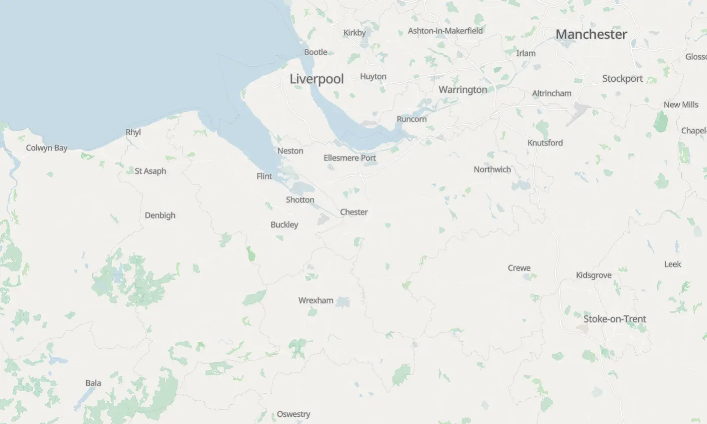 Map of Chester and the surrounding area