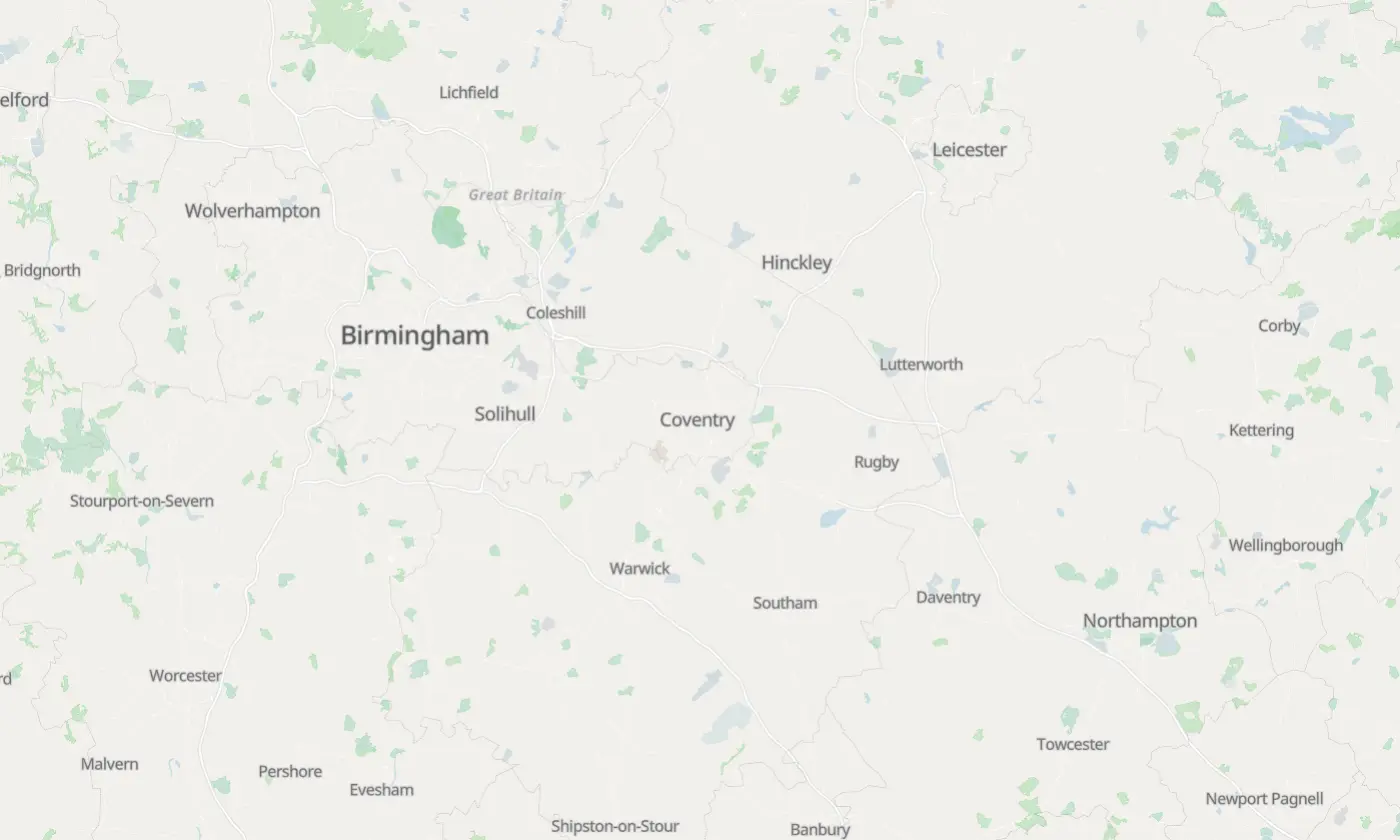 Map of Coventry and the surrounding area