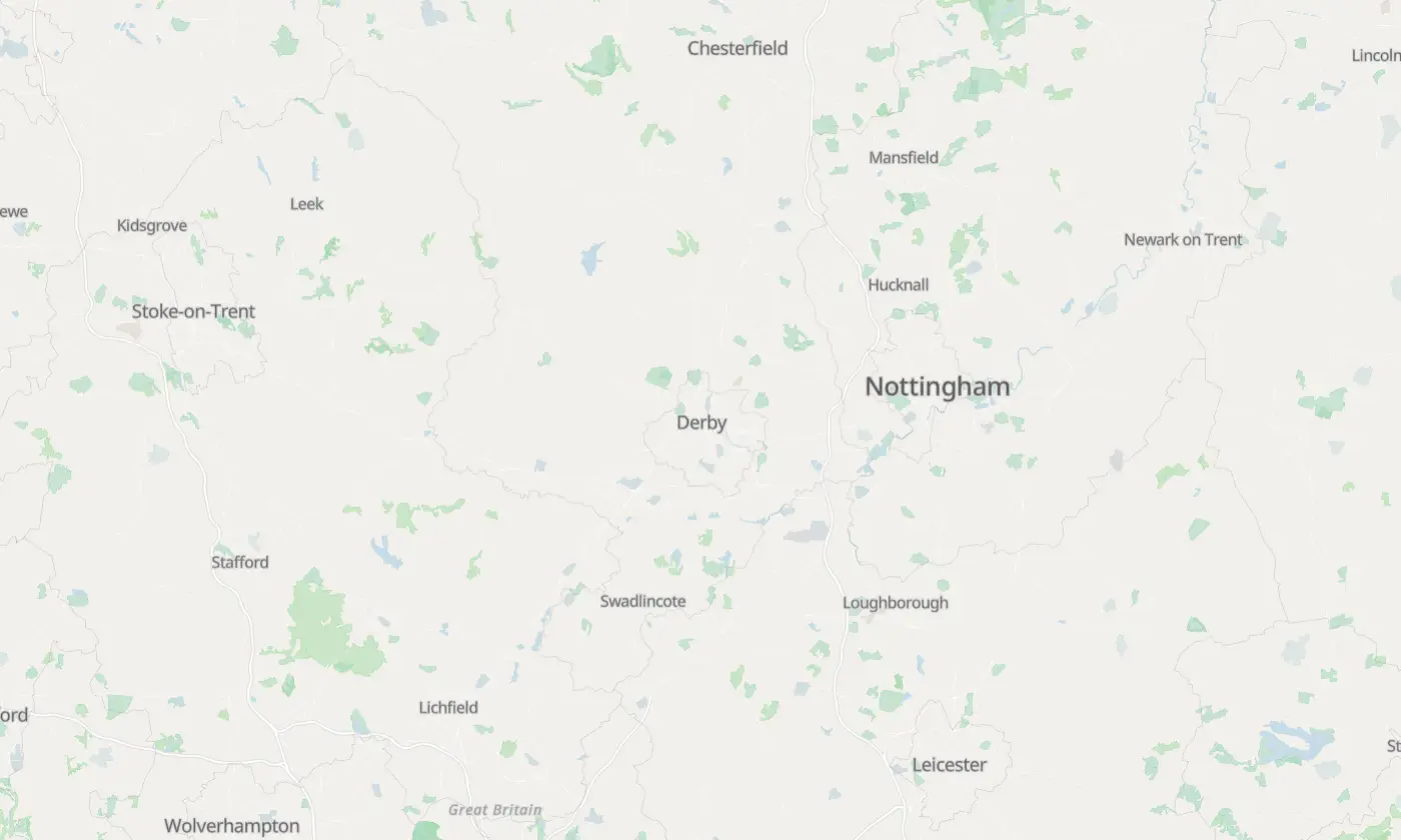 Map of Derby and the surrounding area