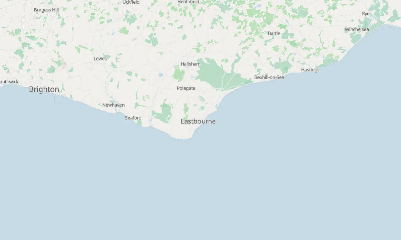 Map of Eastbourne and the surrounding area