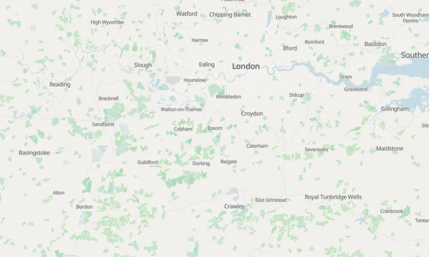 Map of Epsom and the surrounding area