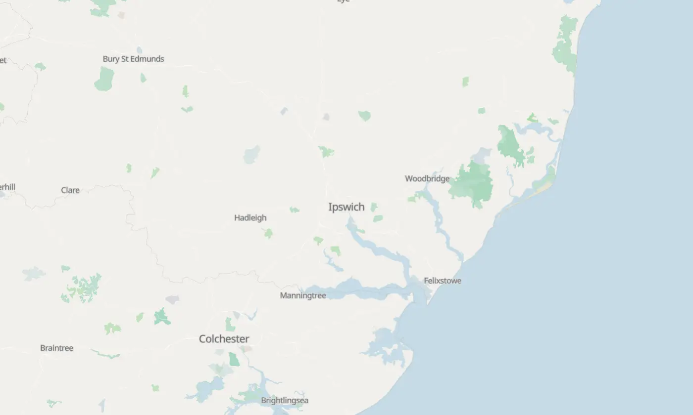 Map of Ipswich and the surrounding area