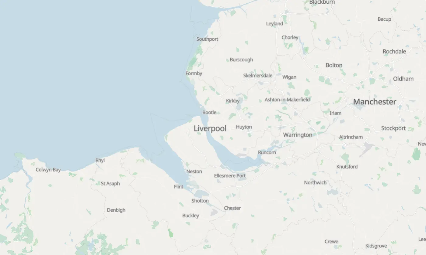 Map of Liverpool and the surrounding area