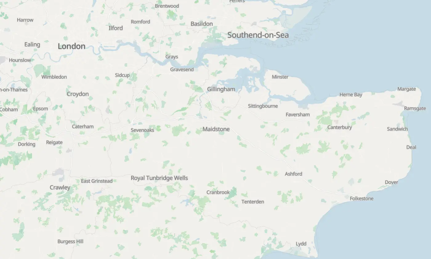Map of Maidstone and the surrounding area