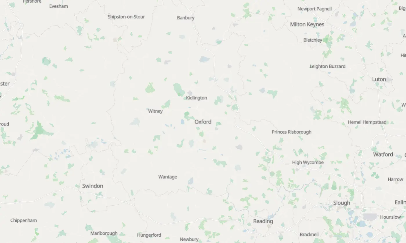 Map of Oxford and the surrounding area