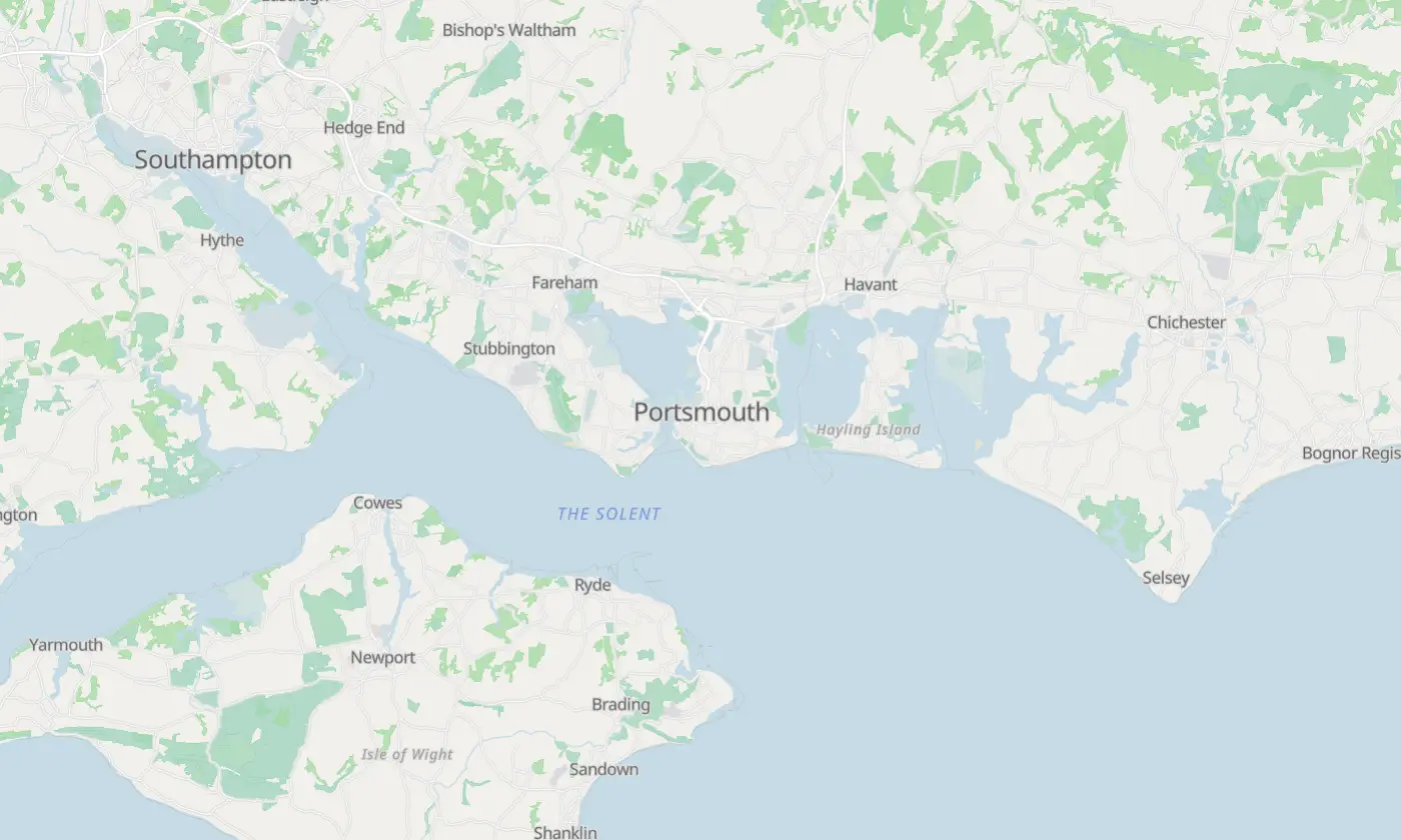 Map of Portsmouth and the surrounding area