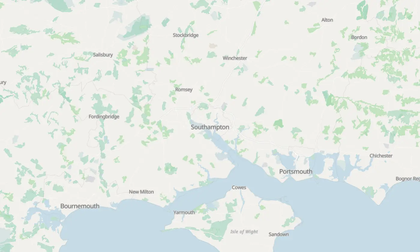 Map of Southampton and the surrounding area