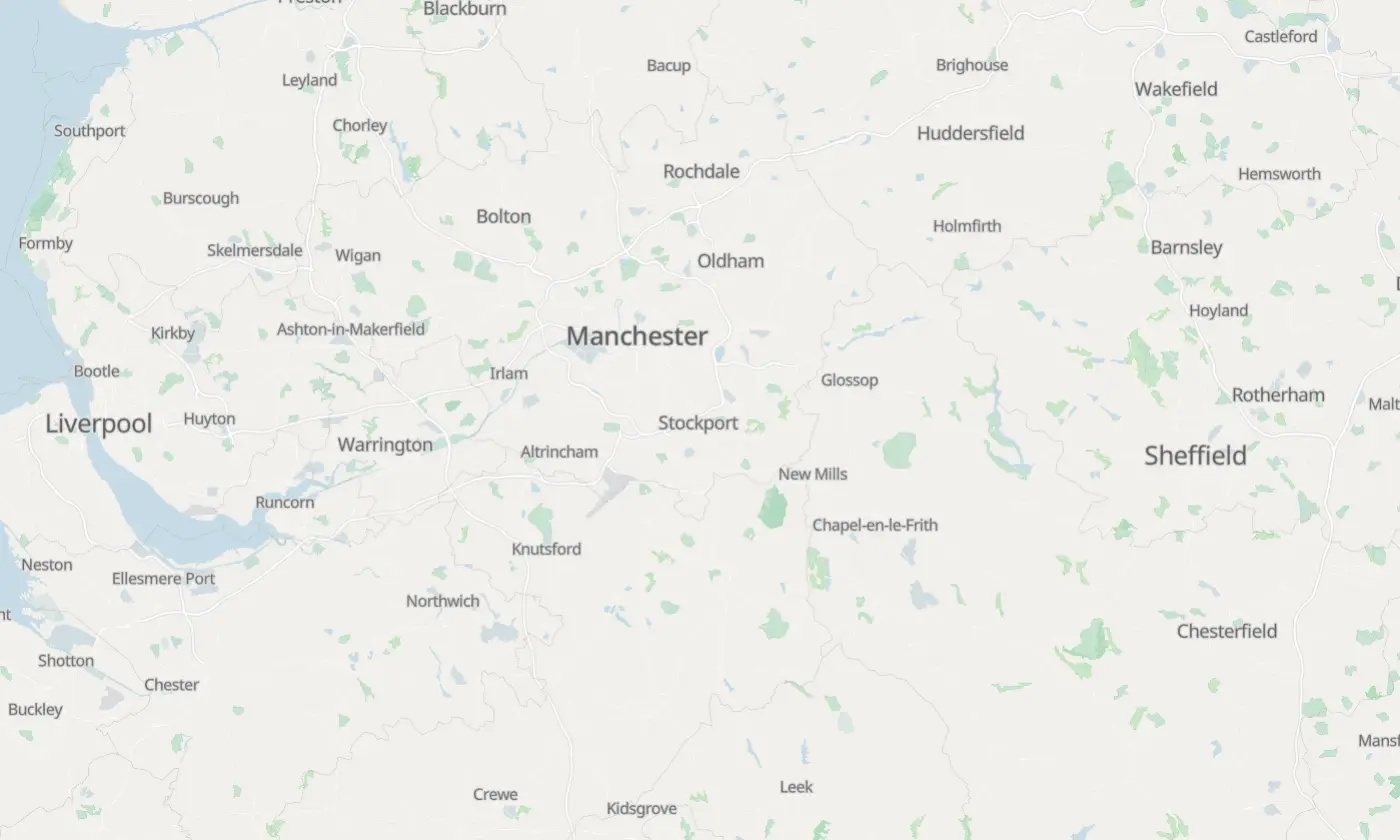 Map of Stockport and the surrounding area