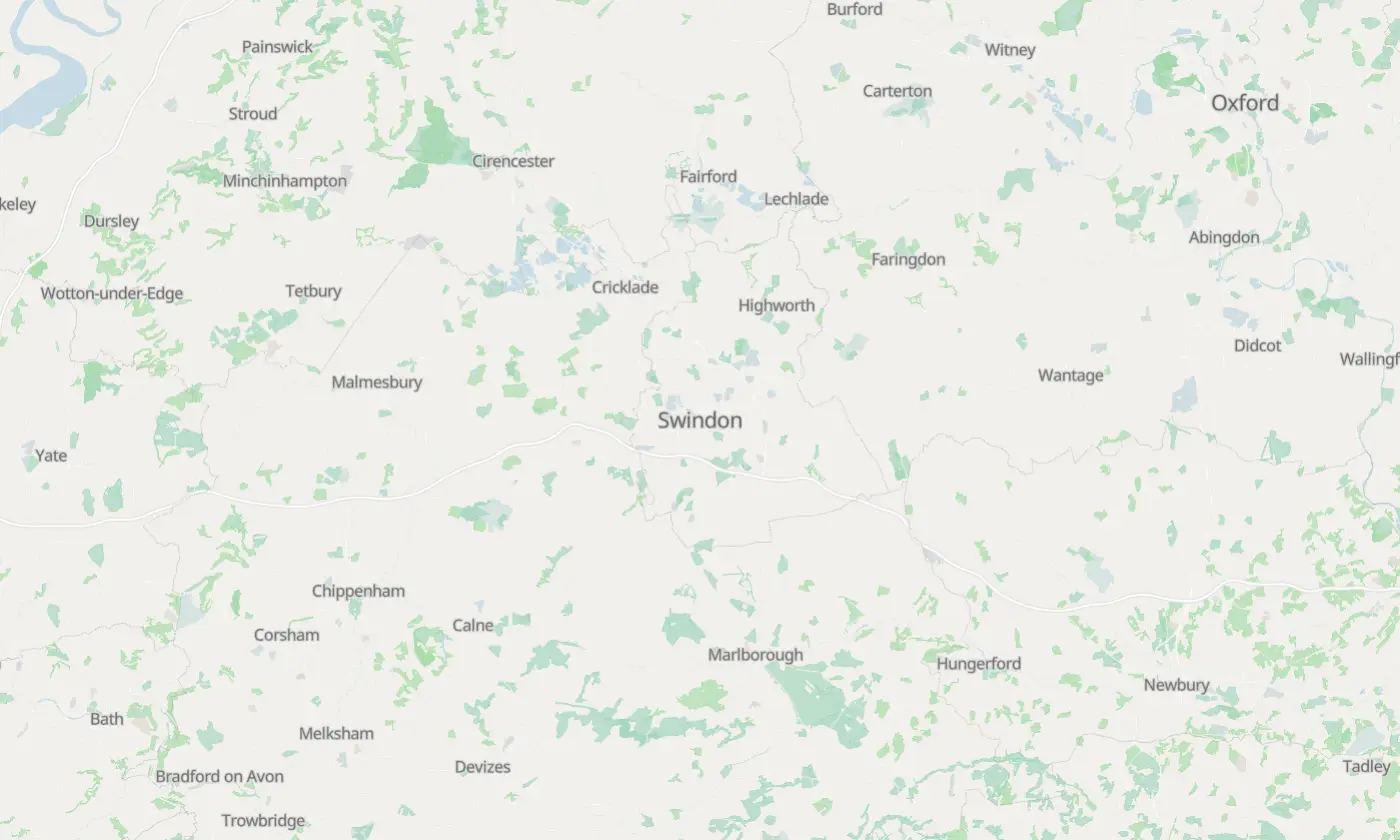 Map of Swindon and the surrounding area