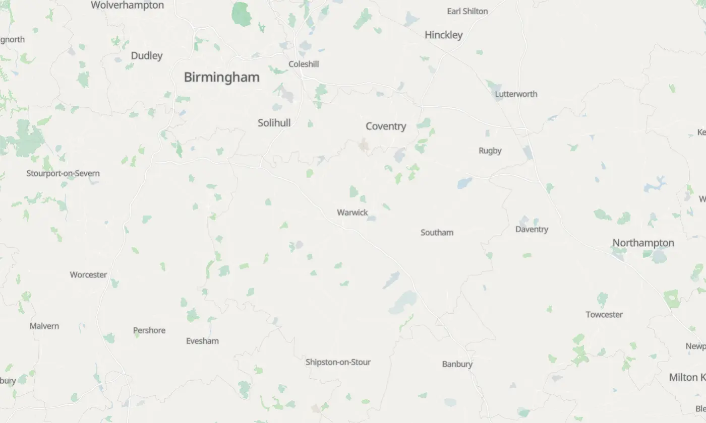 Map of Warwick and the surrounding area