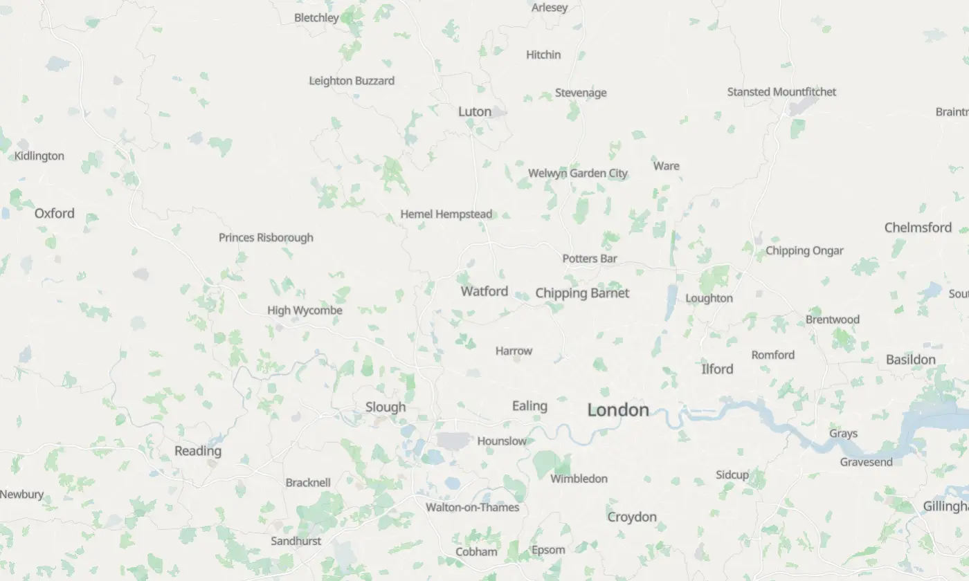 Map of Watford and the surrounding area