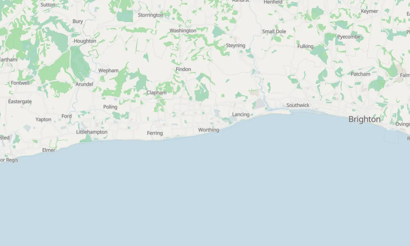 Map of Worthing and the surrounding area