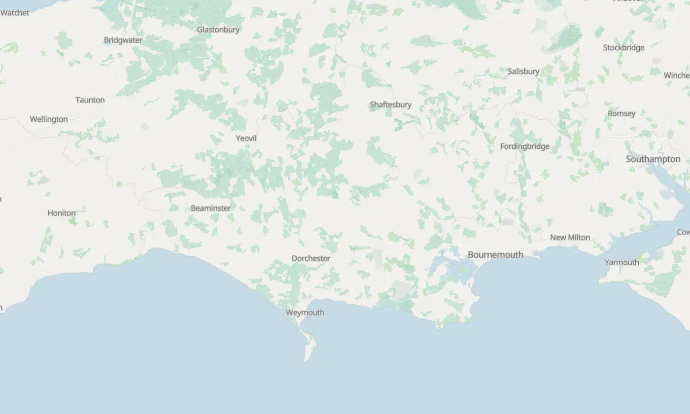 Map of Dorset and the surrounding area