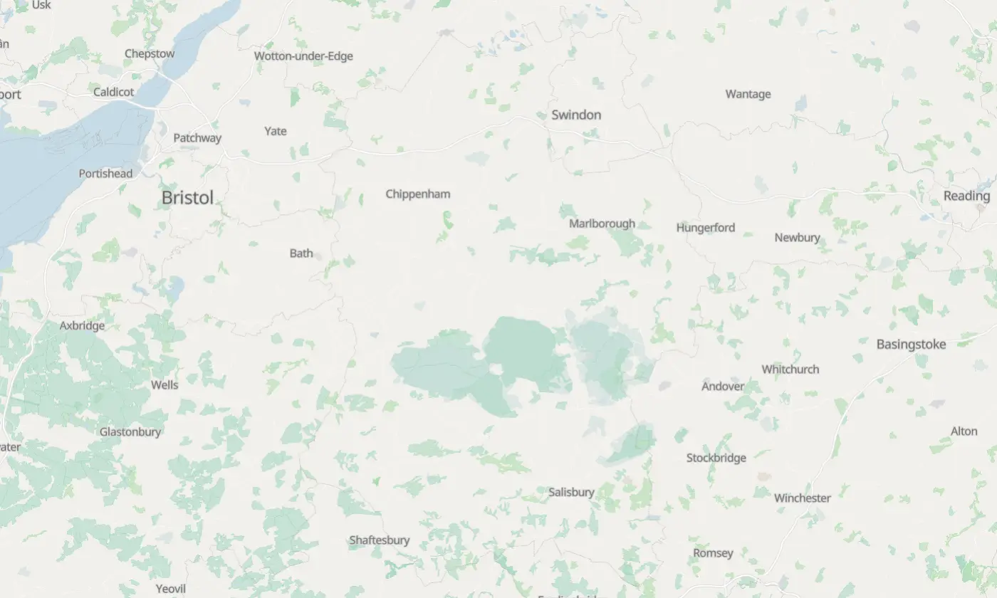 Map of Wiltshire and the surrounding area