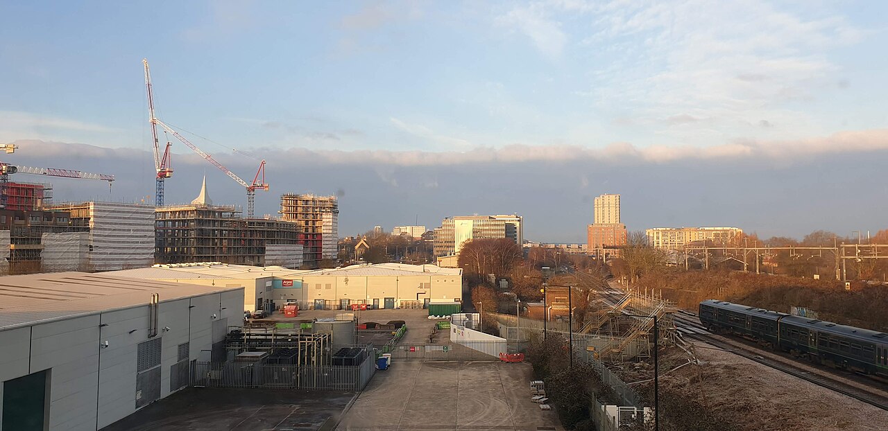 Reading town skyline